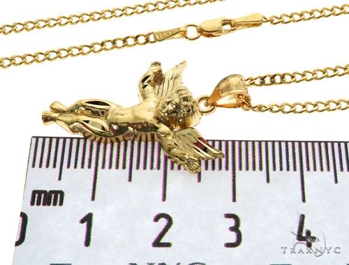 10K Gold Angel Charm Pendant Set 61805 | TraxNYC
