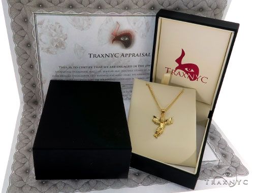 10K Gold Angel Charm Pendant Set 61805 | TraxNYC