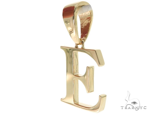 10K Gold Charming Initial 'E' Pendant, photo 3 of 7