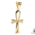 10K Yellow Gold Ankh Cross Crucifix 33927 - Image 2