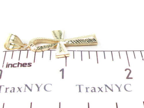 10K Yellow Gold Ankh Cross Crucifix 33927 - Image 6