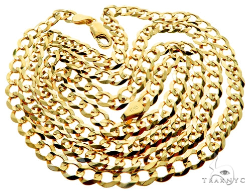 10k Yellow Gold Solid Curb Link Chain 26 Inches 4.7mm 57241 - Image 4