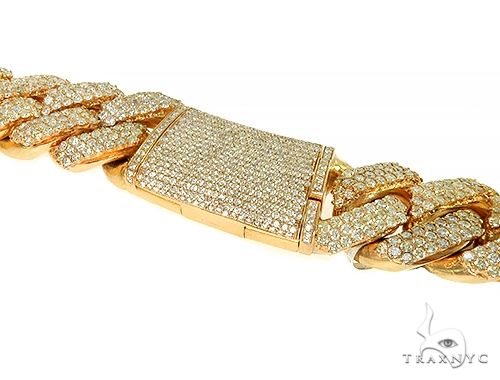 10K Yellow Gold Cuban Link Diamond Chain 66221 - Image 6