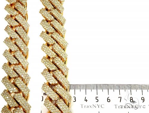 10K Yellow Gold Cuban Link Diamond Chain 66221 - Image 8