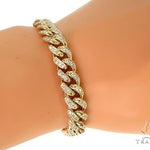 10K Yellow Gold Diamond Cuban Link Bracelet 66089 - Image 5
