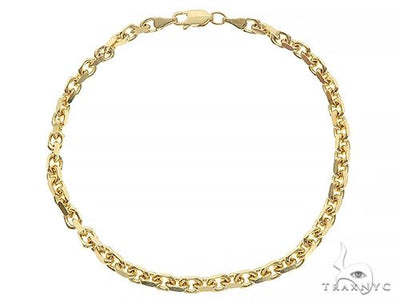 14k Yellow Gold Diamond Cut Solid Anchor Link Bracelet 8.25 Inches 3mm   65554 - Image 1