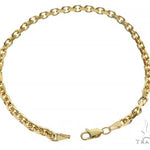 14k Yellow Gold Diamond Cut Solid Anchor Link Bracelet 8.25 Inches 3mm   65554 - Image 3