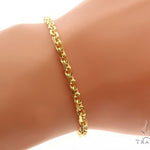 14k Yellow Gold Diamond Cut Solid Anchor Link Bracelet 8.25 Inches 3mm   65554 - Image 5