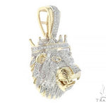10K Gold Diamond Lion King Crown Pendant 65252 - Image 2