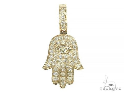 14K Gold Hamsa Diamond Pendant 66169 - Image 1