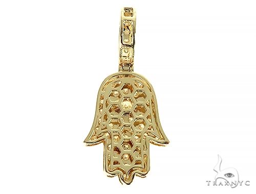 14K Gold Hamsa Diamond Pendant 66169 - Image 3