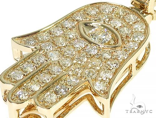 14K Gold Hamsa Diamond Pendant 66169 - Image 4