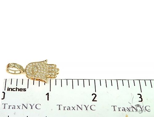 14K Gold Hamsa Diamond Pendant 66169 - Image 7