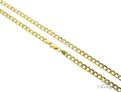 10K Yellow Gold Hollow Curb Link Chain 20 Inches 4.2mm   61601 - Image 1