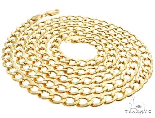 10K Yellow Gold Hollow Cuban Curb Link Chain 20 Inches 5mm, photo 4 of 7