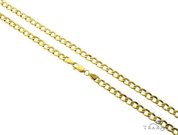 10K Yellow Gold Hollow Curb Chain 4.2mm 61603