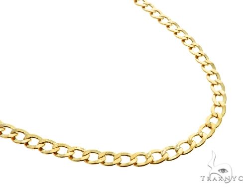 24-inch 10K yellow gold hollow curb link chain with 4.2mm wide links and secure clasp