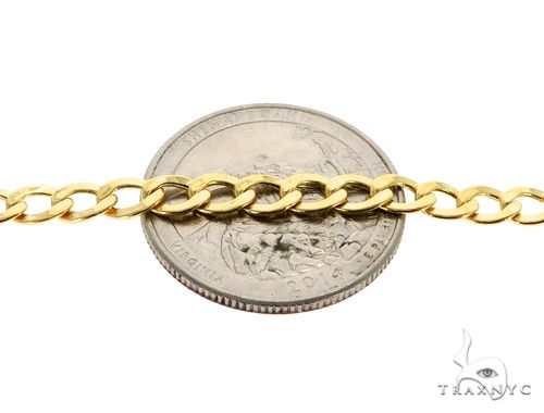 10K Yellow Gold Hollow Curb Chain 4.2mm, photo 3 of 7
