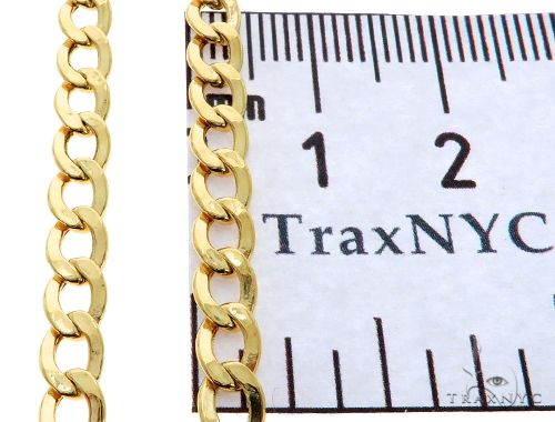 10K Yellow Gold Hollow Curb Chain 4.2mm, photo 7 of 7