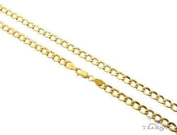 10K Yellow Gold Hollow Curb Link Chain 20 Inches 5.3mm 61645