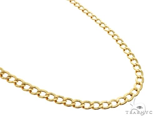 20-inch 5.3mm 10K yellow gold hollow curb link chain with lobster clasp closure