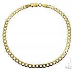 8-inch 10K yellow gold hollow curb link men's bracelet, 3.5mm width, polished finish.