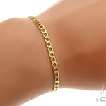 8-inch 10K yellow gold hollow curb link men's bracelet, 3.5mm width, polished finish.