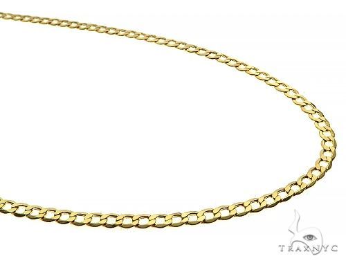 24-inch 10K yellow gold hollow curb link chain with lobster clasp, 4.5mm width