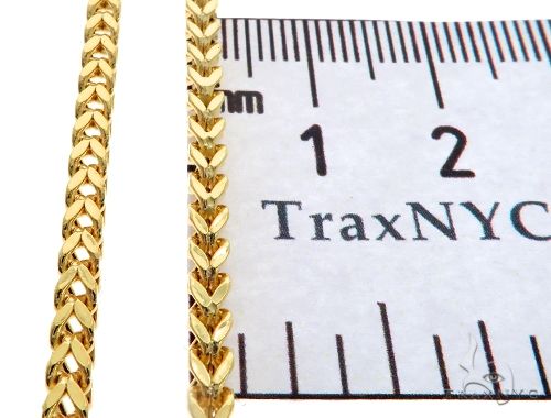 10K Yellow Gold Hollow Franco Link Chain 22 Inches 2.8mm   64045 - Image 7