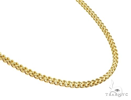 28-inch 2.8mm hollow yellow gold Franco link chain with lobster clasp