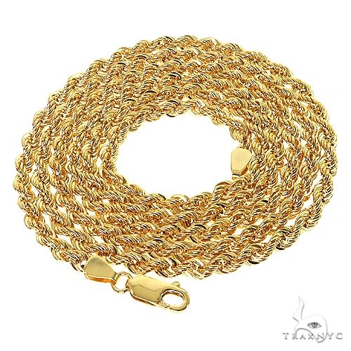 10K Yellow Gold Hollow Rope Chain 20 Inches 3.8mm   66622 - Image 4