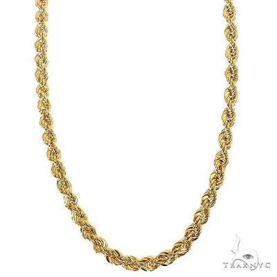 10K Yellow Gold Hollow Rope Chain 28 Inches 3.8mm   66626 - Image 1