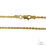10k Yellow Gold Hollow Rope Link Chain 18 Inches 2.1mm 64436 - Image 5