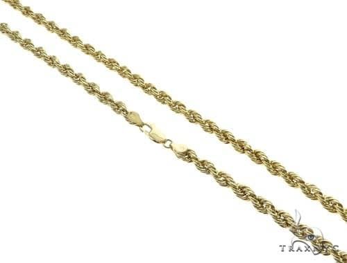 Custom Rope Link Chain 10k Yellow Gold Semi-Solid Rope Link Chain 4.7mm 66381 | TraxNYC