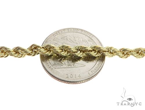 10k Yellow Gold Hollow Rope Link Chain 24 Inches 3.8mm 63391 - Image 3