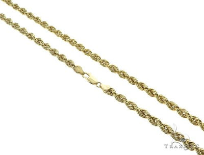 10K Yellow Gold Hollow Rope Link Chain 26 Inches 4.8mm   63384 - Image 1