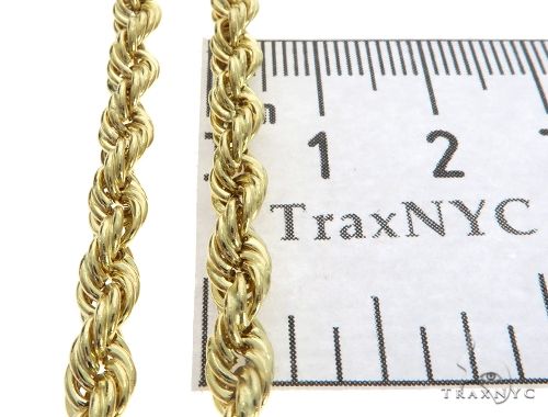 10K Yellow Gold Hollow Rope Link Chain 26 Inches 4.8mm   63384 - Image 5