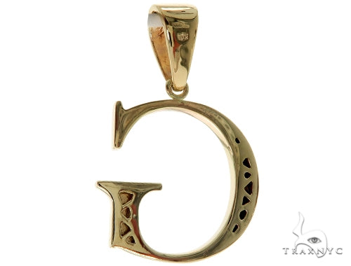 10K Yellow Gold Initial 'G' Pendant 58461 - Image 3