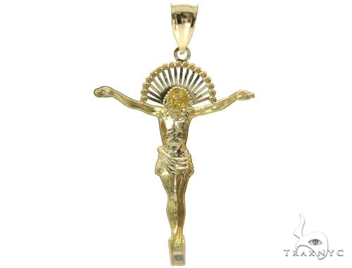10K Gold Jesus Pendant L 57109 - Image 4