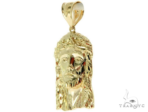 10K Yellow Gold Jesus Pendant L 57113 - Image 2