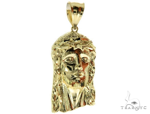 10K Yellow Gold Jesus Pendant L 57113 - Image 3