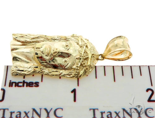 10K Yellow Gold Jesus Pendant L 57113 - Image 7