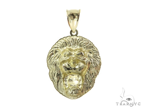 10K Gold Lion Head Pendant 56882 - Image 3