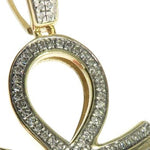 10K Gold Micro Pave Diamond Ankh Cross Crucifix 63627 - Image 3