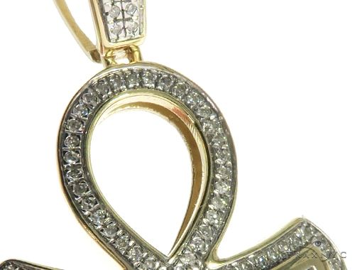 10K Gold Micro Pave Diamond Ankh Cross Crucifix, photo 3 of 7