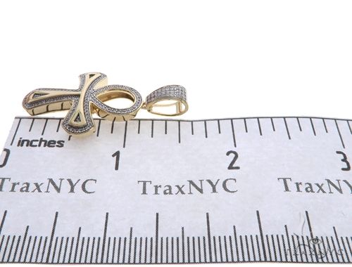 10K Gold Micro Pave Diamond Ankh Cross Crucifix 63627 - Image 6