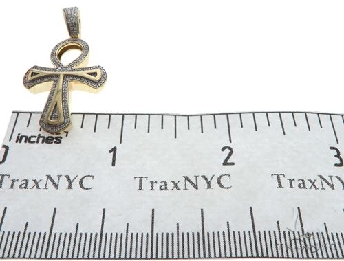 10K Gold Micro Pave Diamond Ankh Cross Crucifix, photo 7 of 7