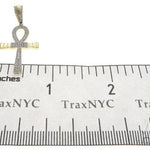 10K Gold Micro Pave Diamond Small Ankh Cross Crucifix 63611 - Image 7