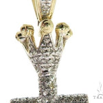 10K Gold Micro Pave Diamond Small Crowned Cross 63614 - Image 3