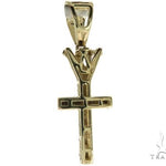 10K Gold Micro Pave Diamond Small Crowned Cross 63614 - Image 5
